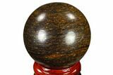 Polished Bronzite Sphere - Brazil #115978-1